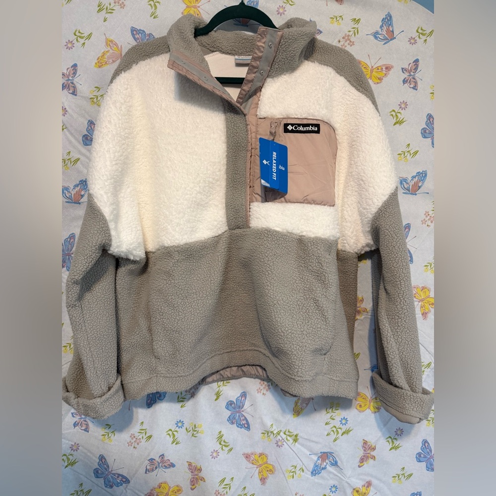 Columbia Lodge Sherpa Fleece Pullover Jacket XXL Relaxed Fit NWT